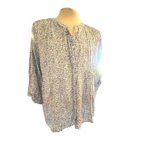 ANN CARSON FLORAL HI LOW 3/4 LENGTH SLEEVE WOMENS PLUS TOP XXL